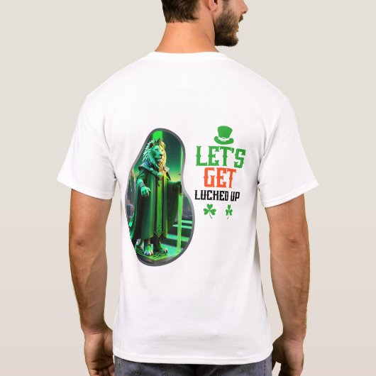 Laten we geluk hebben - Luck en Leprechauns T-shirt (Achterkant)