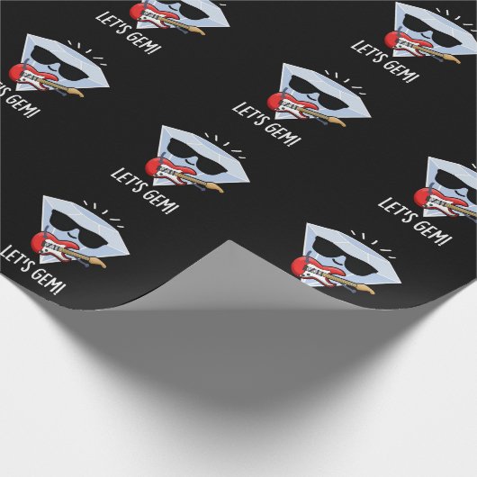 Laten we Gem Funny Jewel Pun Dark BG Cadeaupapier (Hoek)