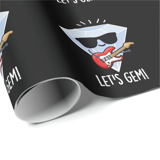 Laten we Gem Funny Jewel Pun Dark BG Cadeaupapier (Rol Hoek)