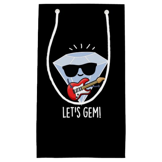 Laten we Gem Funny Jewel Pun Dark BG Klein Cadeauzakje (Voorkant)