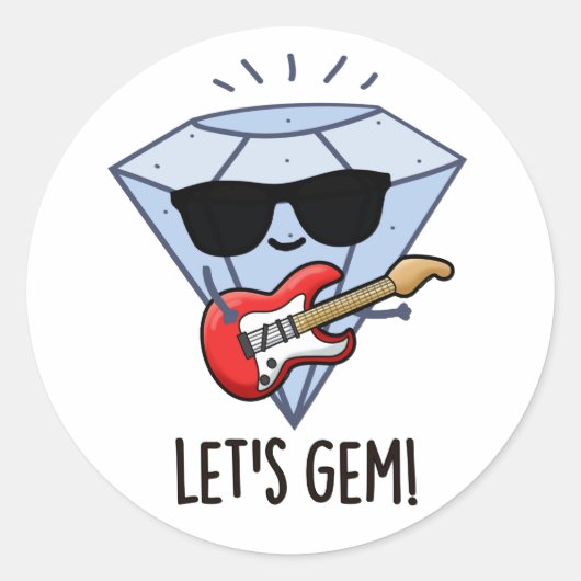 Laten we Gem Funny Jewel Pun nemen Ronde Sticker (Voorkant)