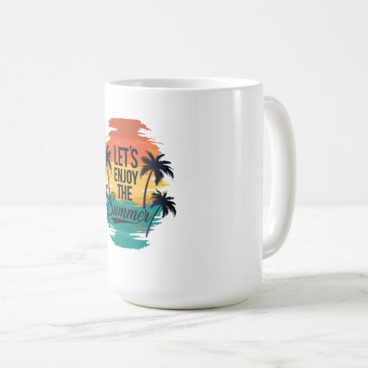 "Laten we genieten van de zomer" - Tropical Vibes  Koffiemok (Voorkant rechts)