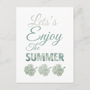 Laten we genieten van de zomer Tropische Hibiscus Briefkaart