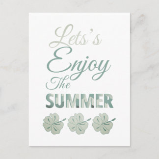 Laten we genieten van de zomer Tropische Hibiscus  Briefkaart
