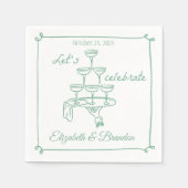 Laten we gepersonaliseerde bruiloft servetten vier (Voorkant)