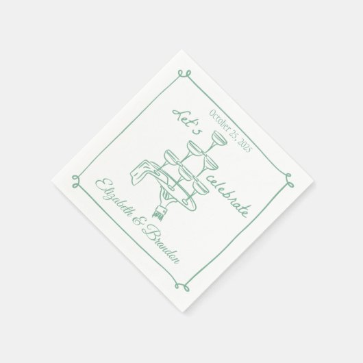 Laten we gepersonaliseerde bruiloft servetten vier (Hoek)