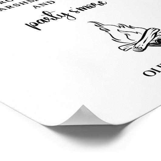 Laten we geroosterde marshmallow kampvuur trouwbor poster (Hoek)