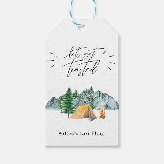 Laten we geroosterde vrijgezellen nemen cadeaulabel (Voorkant)