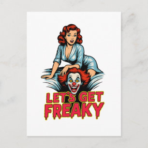 Laten we gestoord raken – Retro Pin-Up & Griezeld Briefkaart