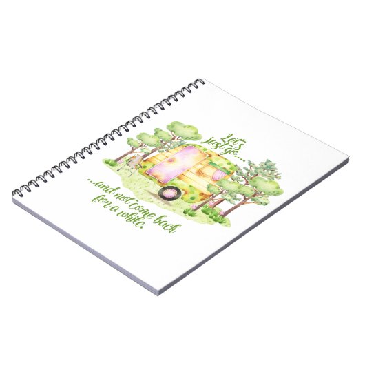 "Laten we gewoon gaan" - Retro Camper Caravan Notitieboek (Linkerzijde)