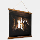 Laten we gezellig-hout Topped wandtapijt halen Hangend Wandkleed (Gebogen)