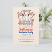 Laten we Ghouls gaan, Retro Cream Halloween Kaart (Staand voorkant)