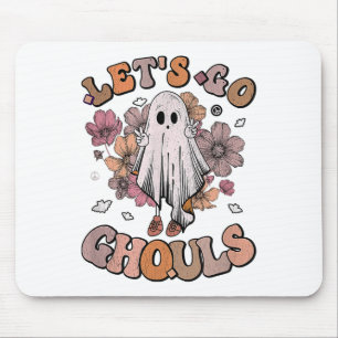 Laten we Ghouls Ghost 70s Hippie Halloween Herfst Muismat