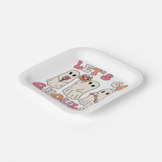Laten we Ghouls Groovy Ghost gaan gebruiken met b Papieren Bordje (Gebogen)