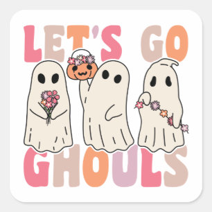 Laten we Ghouls Groovy Ghost gaan gebruiken met  b Vierkante Sticker