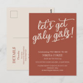 Laten we Girly Terracotta Bachelorette Weekend hal Briefkaart (Voorkant / Achterkant)