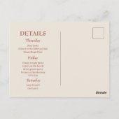 Laten we Girly Terracotta Bachelorette Weekend hal Briefkaart (Achterkant)