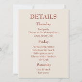 Laten we Girly Terracotta Bachelorette Weekend hal Kaart (Achterkant)