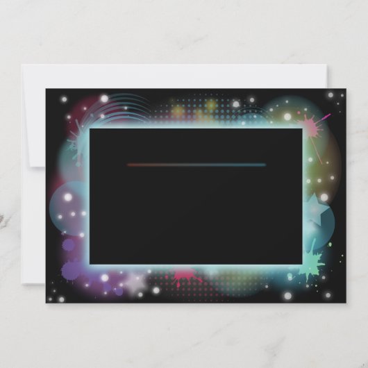 Laten we gloed Birthday Party Neon Blue Party uitn Kaart (Achterkant)