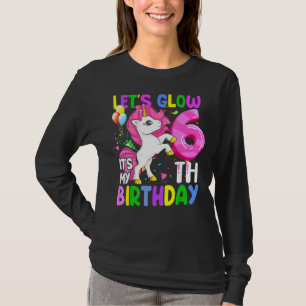 Laten we gloedfeest het is mijn zesde verjaardag r t-shirt