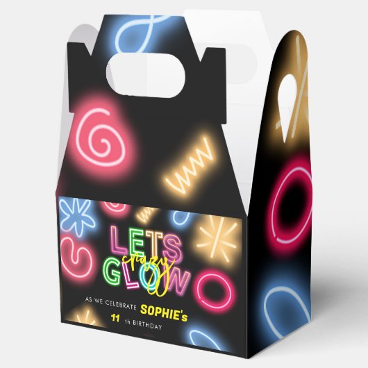 Laten we gloeien gek neon verjaardag laser party bedankdoosjes (Geopend)