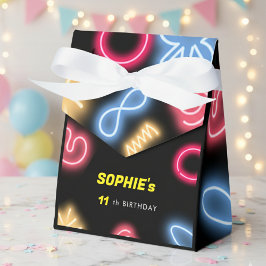 Laten we gloeien gek neon verjaardag laser party bedankdoosjes