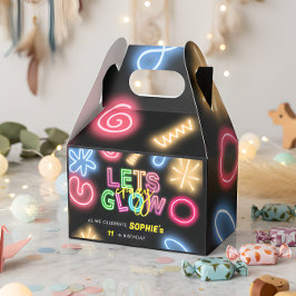 Laten we gloeien gek neon verjaardag laser party bedankdoosjes