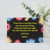 Laten we gloeien gek neon verjaardag laser party bedankkaart (Staand voorkant)