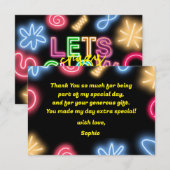 Laten we gloeien gek neon verjaardag laser party bedankkaart (Voorkant / Achterkant)