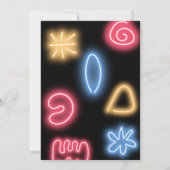 Laten we gloeien gek neon verjaardag laser party kaart (Achterkant)