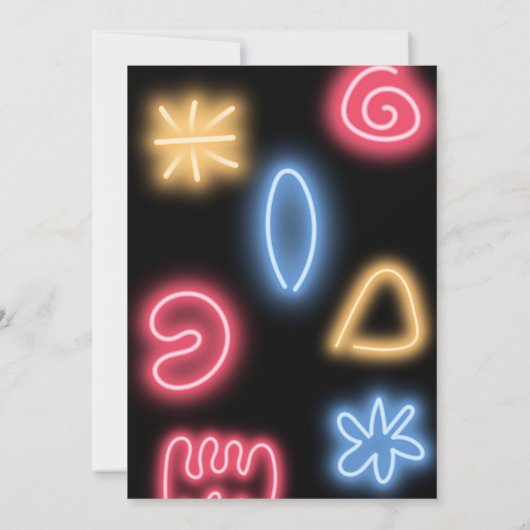 Laten we gloeien gek neon verjaardag laser party kaart (Achterkant)