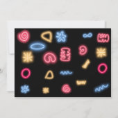 Laten we gloeien gek neon verjaardag laser party kaart (Achterkant)