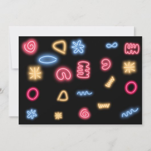 Laten we gloeien gek neon verjaardag laser party kaart (Achterkant)