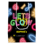 Laten we gloeien gek neon verjaardag laser party medium cadeauzakje (Achterkant)