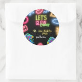 Laten we gloeien gek neon verjaardag laser party ronde sticker (Tas)