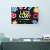 Laten we gloeien gek neon verjaardag laser party spandoek (Beurs)