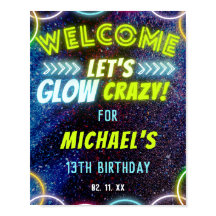 Laten we gloeien gekke neon gloeiende lichten fees