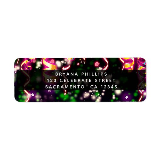 Laten we gloeien gekke neon lichten verjaardagsfee etiket (Voorkant)