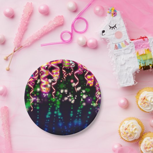 Laten we gloeien gekke neon lichten verjaardagsfee papieren bordje (Feest)