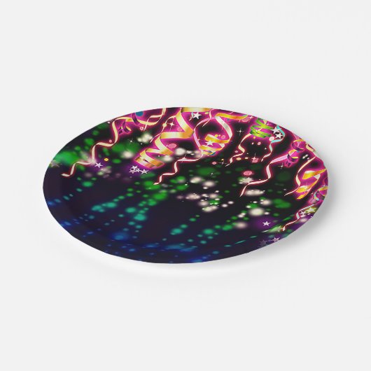 Laten we gloeien gekke neon lichten verjaardagsfee papieren bordje (Gekanteld)