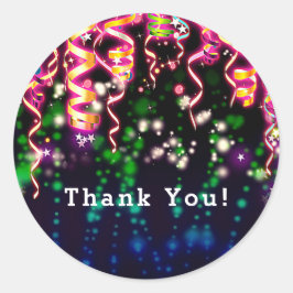 Laten we gloeien gekke neon lichten verjaardagsfee ronde sticker