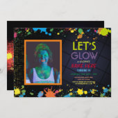 Laten we gloeien in het donkere verjaardagsfeest F Kaart (Voorkant / Achterkant)