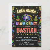 Laten we Glow Crazy Game verjaardagsfeestje maken Kaart (Voorkant)