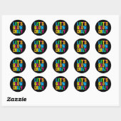 Laten we Glow Crazy Glow Py Ronde Sticker (Vel)