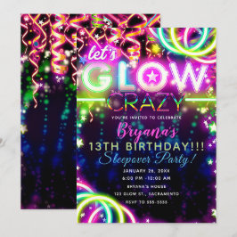 Laten we GLOW Crazy Neon Kleurrijke Verjaardagsfee Kaart