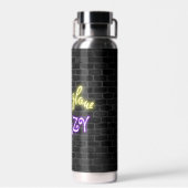 Laten we Glow Crazy Neon Sign Waterfles (Achterkant)