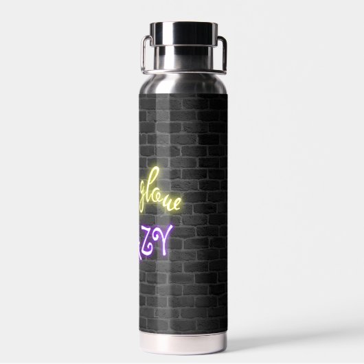 Laten we Glow Crazy Neon Sign Waterfles (Achterkant)