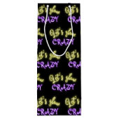 Laten we Glow Crazy Neon Sign Wijn Cadeautas (Achterkant)