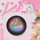 Laten we Glow Crazy Neon Skating Verjaardag Papieren Bordje (Feest)