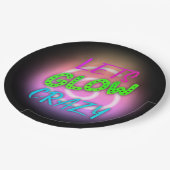 Laten we Glow Crazy Neon Skating Verjaardag Papieren Bordje (Gekanteld)